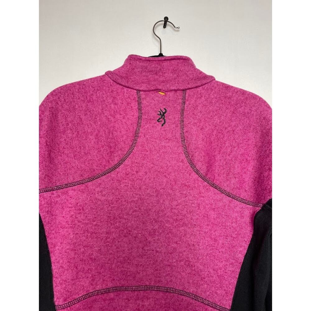 Browning Fleece Womens Medium Pink Full Zip Long Sleeve Jacket Light Weight Coat - Picture 10 of 14